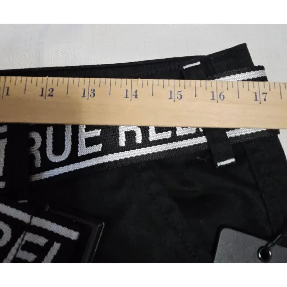 TRUE RELIGION Black Cargo Shorts‎ Detachable Belt Streetwear 700378 Men's 33